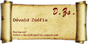 Dévald Zsófia névjegykártya